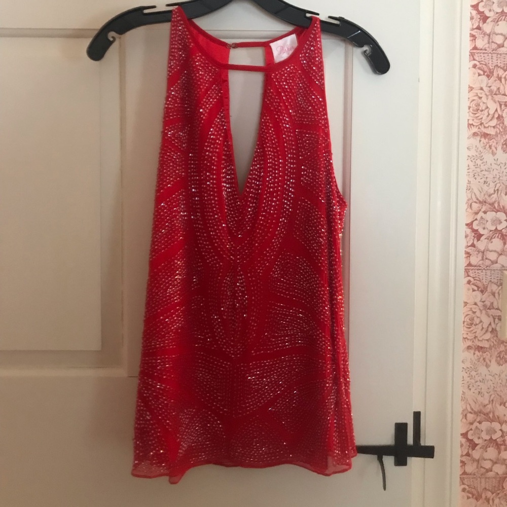Worn once red beaded Parker tank